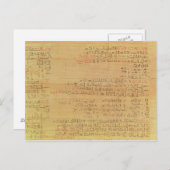 Detail des mathematischen Papyrus Rhind Postkarte (Vorne/Hinten)