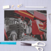 Detail des roten Motorrades Seidenpapier (Handwerk)