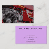 Detail des roten Motorrades Visitenkarte (Vorne/Hinten)