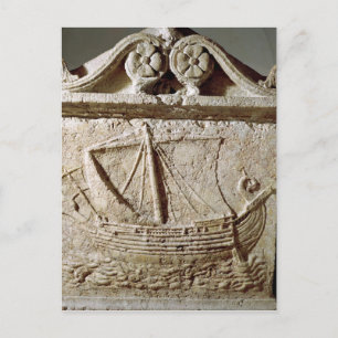 Detail des Schiffs Sarcophagus, aus Sidon Postkarte
