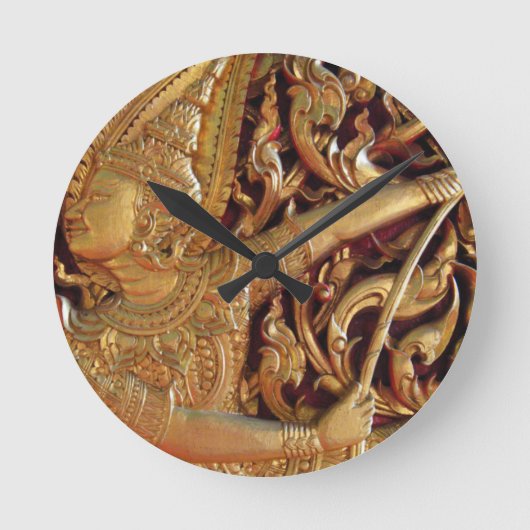 Detail des thailändisch-buddhistischen Tempels Runde Wanduhr (Vorderseite)