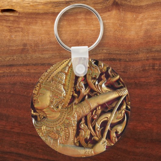 Detail des thailändisch-buddhistischen Tempels Schlüsselanhänger (Vorderseite)