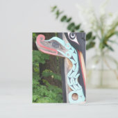 Detail des Totem-Pols Postkarte (Stehend Vorderseite)