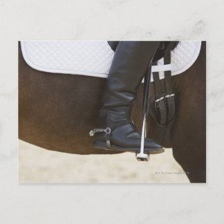 Detail des weiblichen Dressurreiters auf Pferd Postkarte