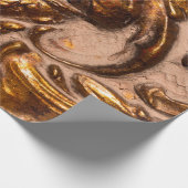 Detail des Zierbildes, Bronzefarben.  Geschenkpapier (Ecke)