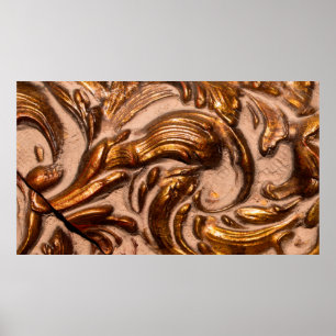 Detail des Zierbildes, Bronzefarben. Poster