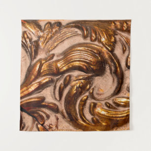 Detail des Zierbildes, Bronzefarben. Wandteppich
