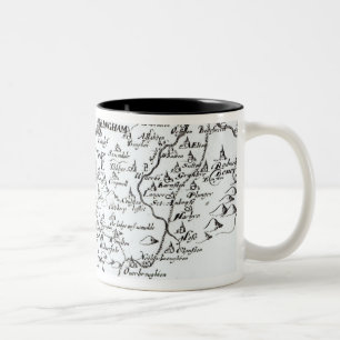 Detail einer Karte des Landkreises von Zweifarbige Tasse