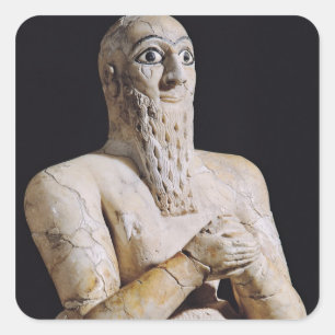 Detail einer Statue von Itur-Shamagen Quadratischer Aufkleber