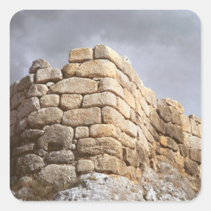 Detail einer Steinwand Quadratischer Aufkleber