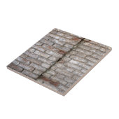 Detail einer Wand eines alten roten Backsteins mit Fliese (Seite)