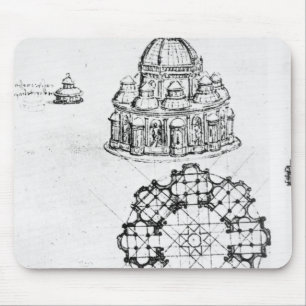 Detail einer zentralisierten Kirche, c.1488 Mousepad