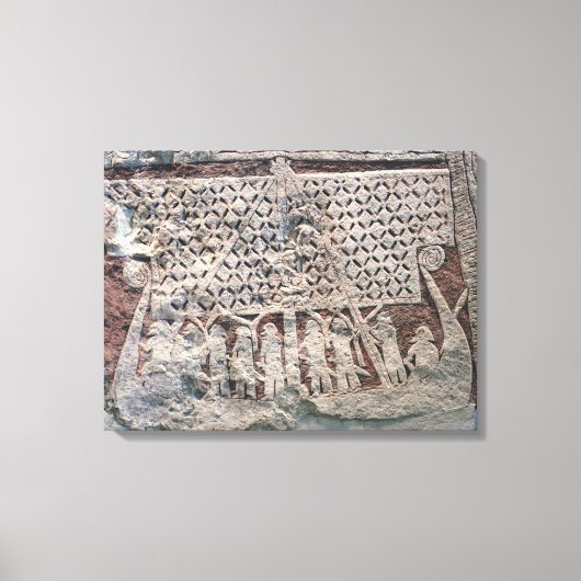 Detail eines Bildsteins mit einem Wikinger Leinwanddruck (Vorderseite)