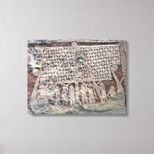 Detail eines Bildsteins mit einem Wikinger Leinwanddruck