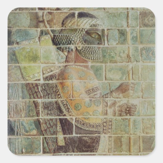 Detail eines Bogenschützen aus einem Fries Quadratischer Aufkleber (Vorderseite)