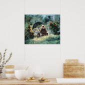 Detail eines Gentleman, der in einem Garten liest Poster (Küche)