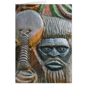 Detail eines Kanak-Totempfahls, Noumea, Neukaledon