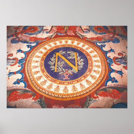 Detail eines Teppichs mit dem "N" von Napoleon I Poster (Vorne)