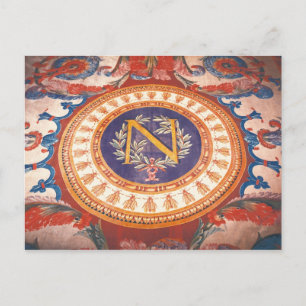 Detail eines Teppichs mit dem "N" von Napoleon I Postkarte