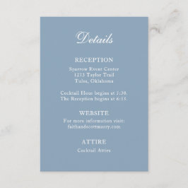 Detail Enclosure Card Dusty Blue Wedding Card Begleitkarte