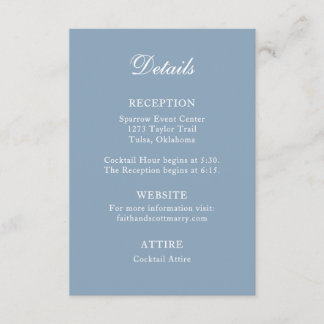Detail Enclosure Card Dusty Blue Wedding Card Begleitkarte