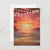 Detail für die Hochzeit von tropischen Sonnenunter Begleitkarte (Vorne/Hinten)