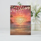 Detail für die Hochzeit von tropischen Sonnenunter Begleitkarte (Stehend Vorderseite)