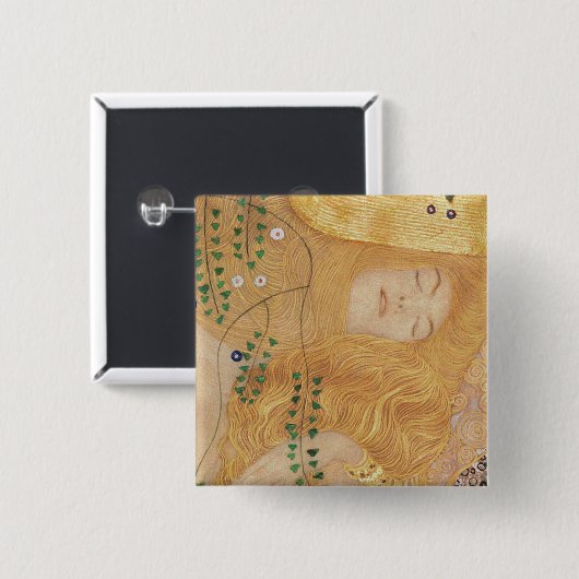 Detail Gustav Klimt | der Wasser-Schlangen I Button (Vorne & Hinten)