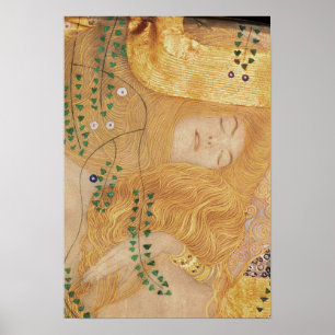 Detail Gustav Klimt   der Wasser-Schlangen I Poster