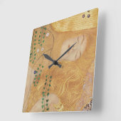 Detail Gustav Klimt | der Wasser-Schlangen I Quadratische Wanduhr (Winkel)