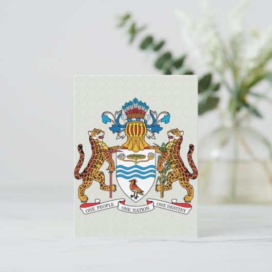 Detail Guyana-Wappen Postkarte (Stehend Vorderseite)