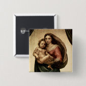 Detail RAPHAEL "Sistine Madonna" (circa 1513) Button (Vorne & Hinten)