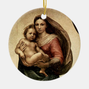 Detail RAPHAEL "Sistine Madonna" (circa 1513) Keramik Ornament