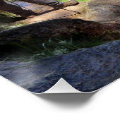 Detail: Vernal Fall Hiker und Regenbogen - Yosemit Poster (Ecke)