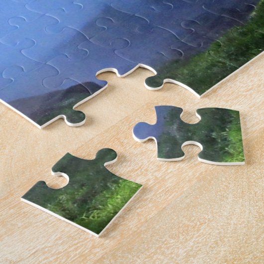 Detail: Vernal Fall Hiker und Regenbogen - Yosemit Puzzle (Seite)