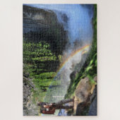 Detail: Vernal Fall Hiker und Regenbogen - Yosemit Puzzle (Vertikal)