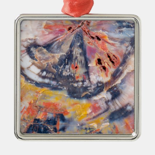 Detail versteinertes Holz, Arizona Silbernes Ornament (Vorne)