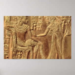 Detail vom goldenen Schrein von Tutankhamun Poster