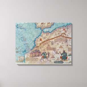 Detail vom katalanischen Atlas, 1375 Leinwanddruck