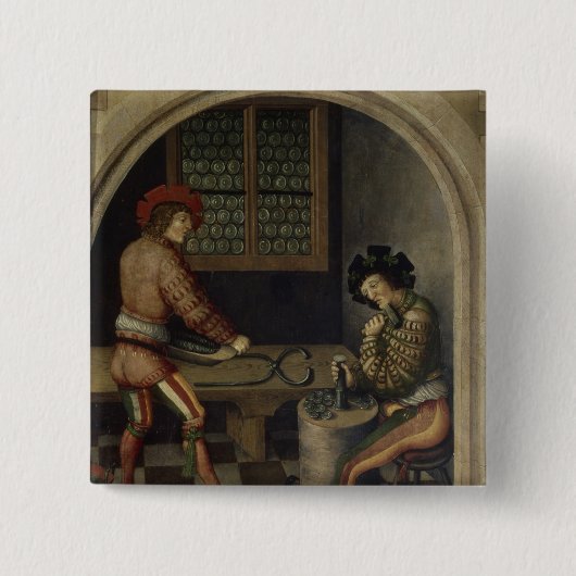 Detail von Bergbau-Landschaft, 1521 Button (Vorderseite)