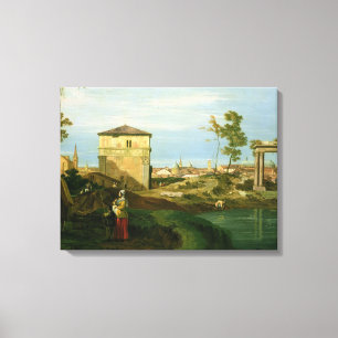 Detail von 'Capriccio mit Motiven von Padua Leinwanddruck