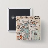 Detail von einem Mayakodex Button (Vorne & Hinten)