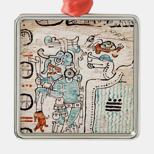 Detail von einem Mayakodex Ornament Aus Metall (Vorne)