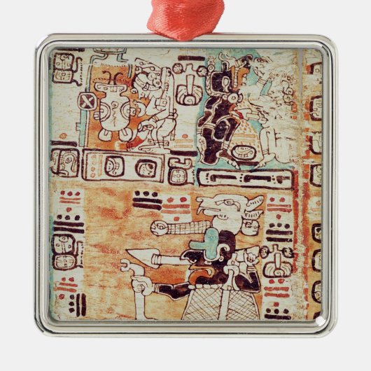 Detail von einem Mayakodex Ornament Aus Metall (Vorne)