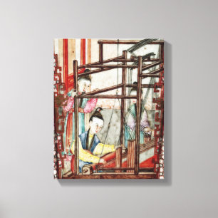 Detail von einem Vase, der das Seidespinnen Leinwanddruck