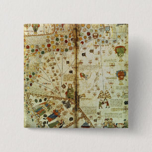 Detail von einer katalanischen Weltkarte Button