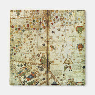 Detail von einer katalanischen Weltkarte Magnet