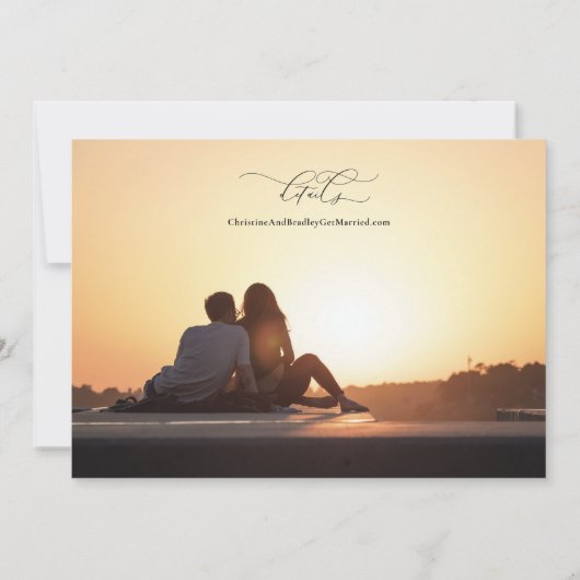 Detail zum hübschen Skripttyp Vollständiges Foto S Save The Date (Rückseite)