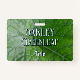 Detailansicht der Vene mit grünem Individuelle Nam Ausweis