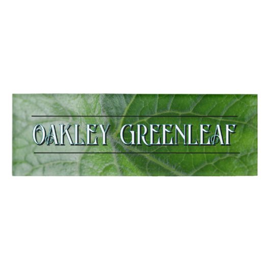 Detailansicht der Vene mit grünem Individuelle Nam Namenschild (Vorderseite)